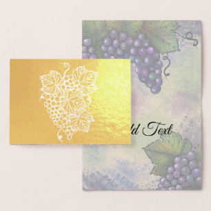 Carte Dorée Raisins sur la vigne   Beau Fruit
