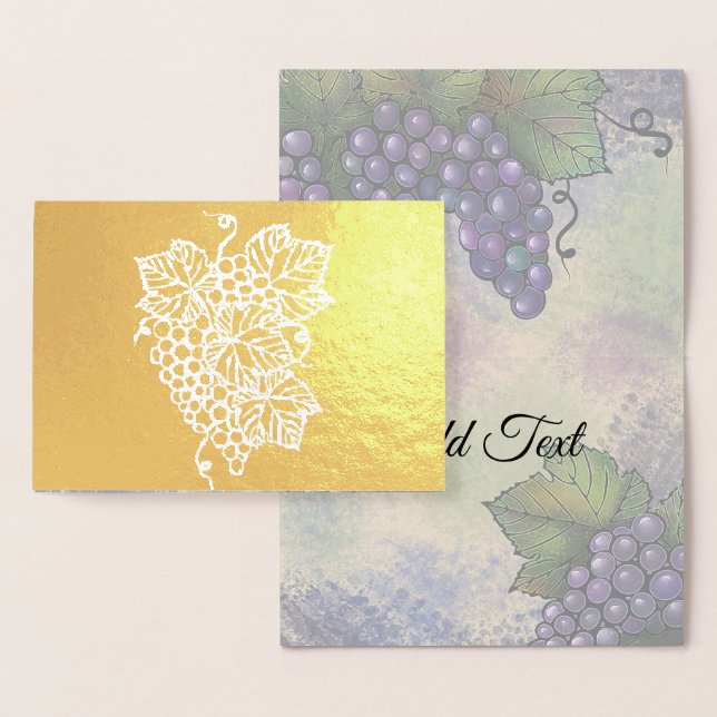 Carte Dorée Raisins sur la vigne | Beau Fruit (Affichage)