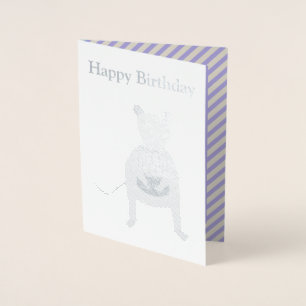 Carte Dorée Rat de Siamese avec gâteau d'anniversaire personna