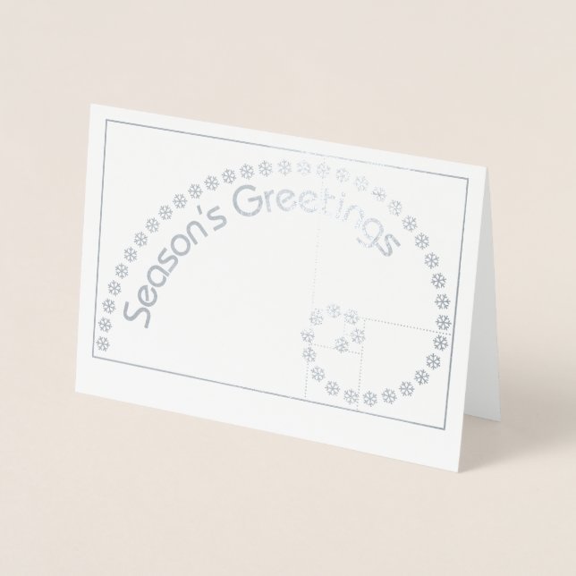 Carte Dorée Ratio d'or, Bonnes Fêtes Fibonacci (Devant)