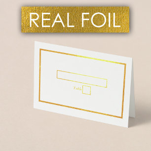 Carte Dorée Real Gold Foil White Gold Mariage Place Card