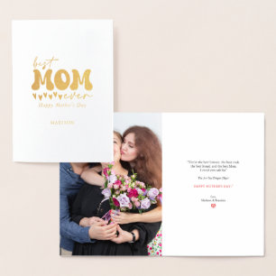 Carte Dorée Red Grey mignonne meilleure maman jamais