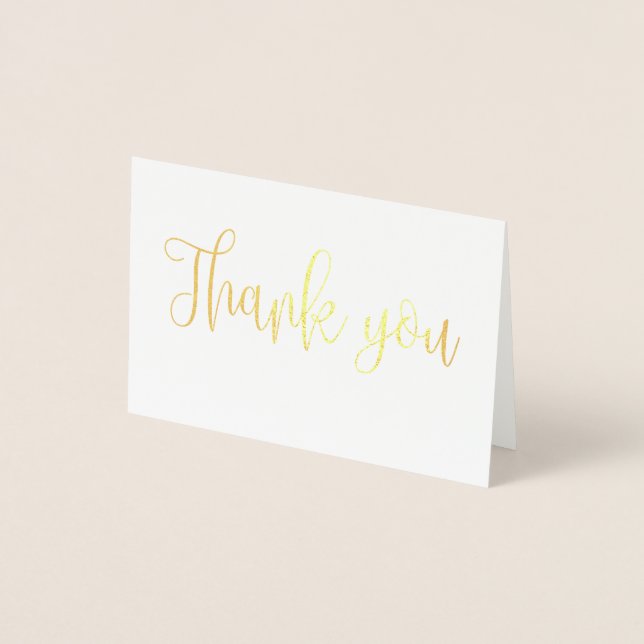 Carte Dorée Remerciement de mariage écriture calligraphique cl (Devant)