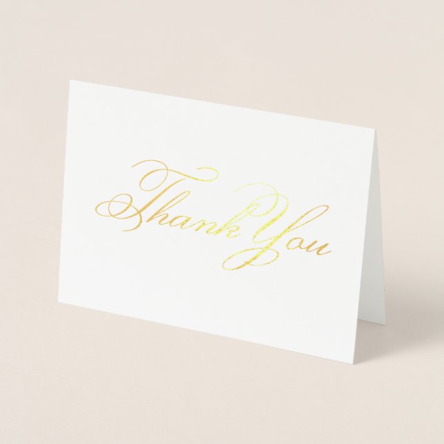 Carte Dorée Remerciement élégant de calligraphie classique (Devant)