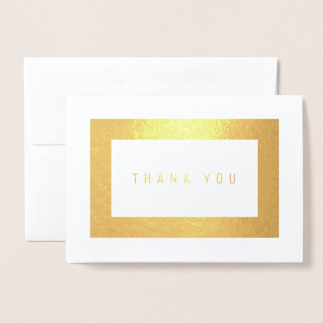 Carte Dorée Remerciements | Un simple message d'or (Devant avec enveloppe)