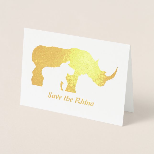 Carte Dorée Rhino noir et blanc (Devant)