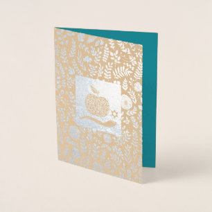 Carte Dorée Rosh Hashanah Nouvel An Juif Luxe