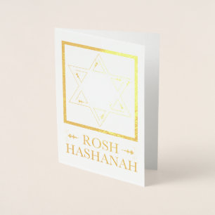 Carte Dorée Rosh Hashanah Star de David Gold Foil
