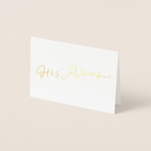 Carte Dorée Sa Vows Wedding Day Vow Card