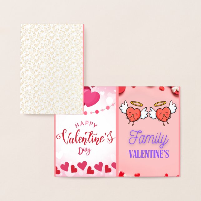 Carte Dorée Saint-Valentin en famille  (Affichage)