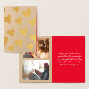 Carte Dorée Saint Valentin Photo Doodle Hearts Collage