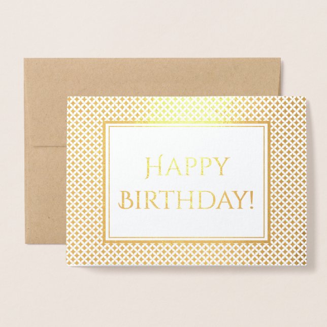 Carte Dorée Salutation d'anniversaire chatoyante (Devant avec enveloppe)