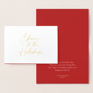 Carte Dorée Salutations de Noël