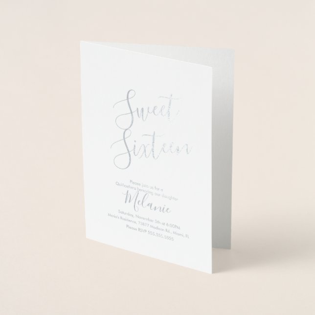Carte Dorée Scénario Simple Sweet Sixteen (Devant)