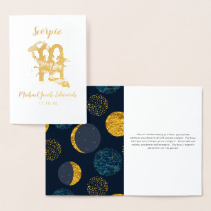 Carte Dorée Scorpion Astrologie Signe du zodiaque personnali