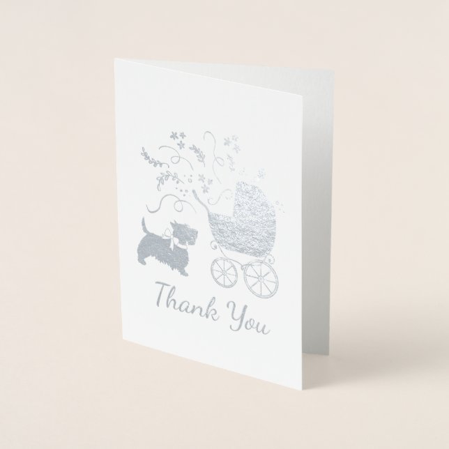 Carte Dorée Scotty Baby shower Chien Chien Chien Chien Chien C (Devant)