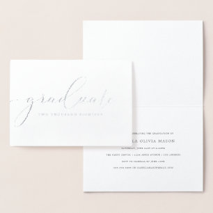 Carte Dorée Script moderne élégant de diplômés (Real Foil)