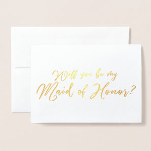 Carte Dorée Seras-tu ma demoiselle d'honneur Chic Calligraphie