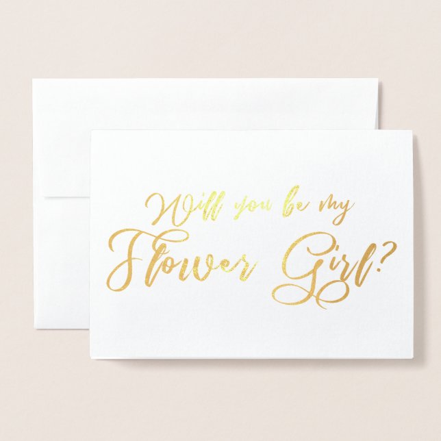 Carte Dorée Seras-tu ma Demoiselle d'Honneur Chic Calligraphie (Devant avec enveloppe)