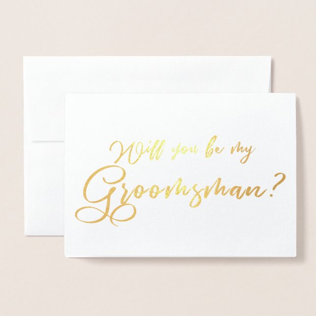 Carte Dorée Seras-tu mon garçon d'honneur calligraphie chic (Devant avec enveloppe)