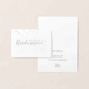 Carte Dorée Serez-Vous Ma Femme D'Accueil ? Elégant Argent Con