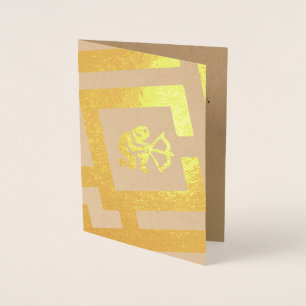 Carte Dorée Signe astrologique Sagittarius Foil Texte personna