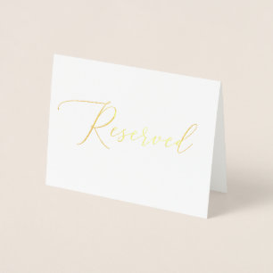 Carte Dorée Signe Réservé en or minimaliste Mariage luxe