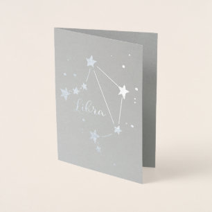 Carte Dorée Silver Foil Librairie Zodiac Constellation