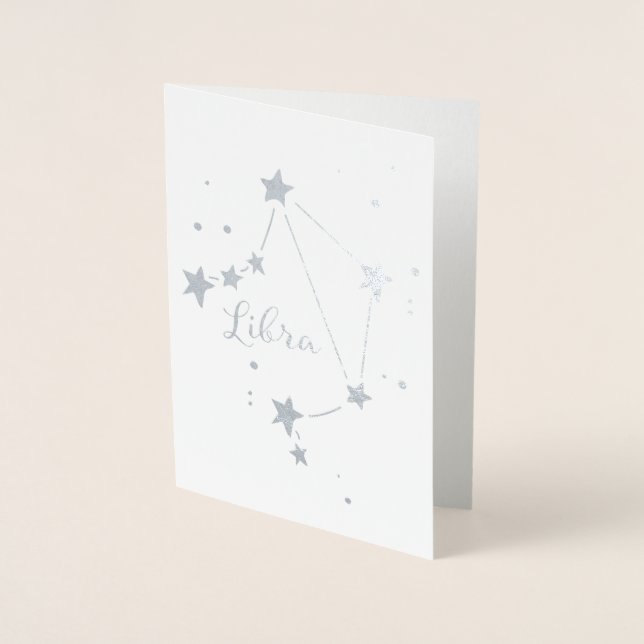 Carte Dorée Silver Foil Librairie Zodiac Constellation (Devant)