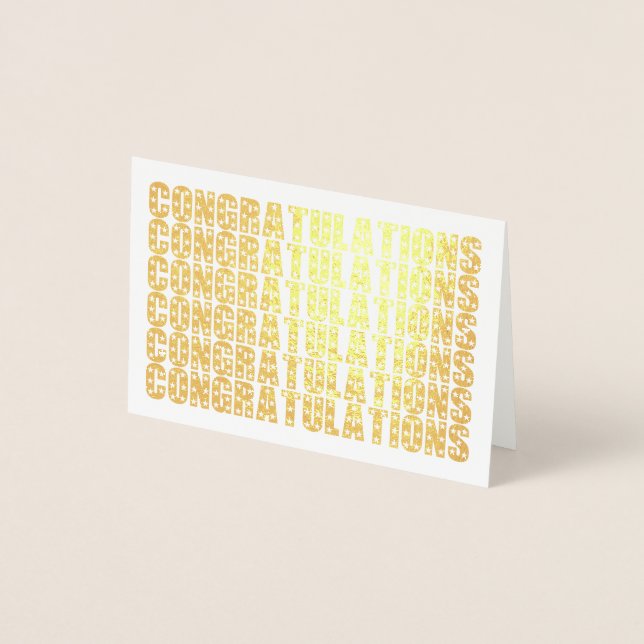 Carte Dorée Simple Félicitations Élégantes (Devant)