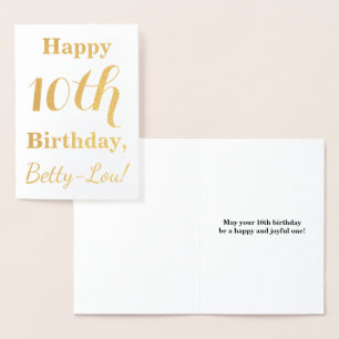 Carte Dorée Simple Gold Foil 10e anniversaire + Nom personnali