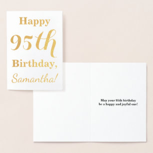 Carte Dorée Simple Gold Foil 95e anniversaire + Nom personnali