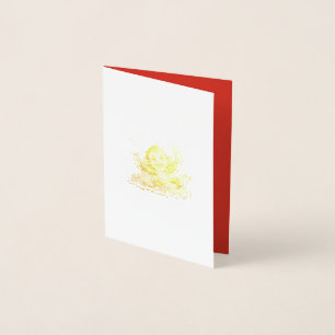Carte Dorée Singe souriant aux grands yeux tropical ludique