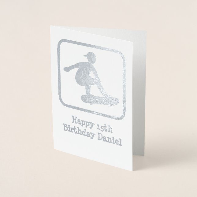 Carte Dorée Skateboard Guy - Photo personnelle à l'intérieur - (Devant)