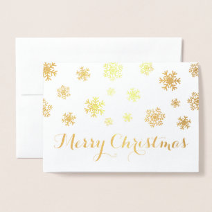 Carte Dorée Snowflakes Gold Foil Joyeux Noël