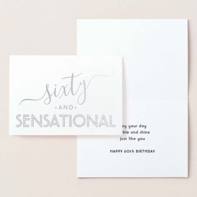 Carte Dorée Soixante & Sensationnel Simple Anniversaire Joyeux (Affichage)
