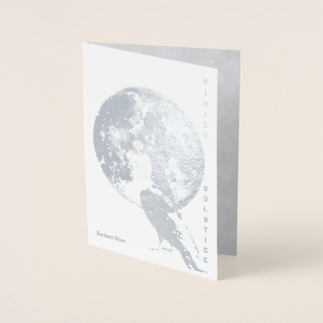 Carte Dorée Solstice d'hiver : Lune et colombe (Devant)