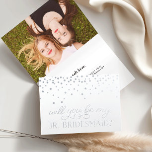 Carte Dorée Soyez Ma Jr Bridesmaid   Photo personnalisée Silve