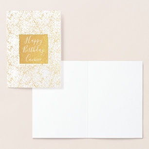 Carte Dorée Sparkly Gold Confetti Anniversaire