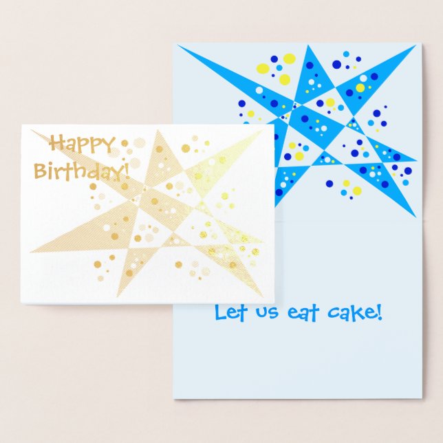 Carte Dorée Star de la fête et points Abstrait Joyeux or d'ann (Affichage)