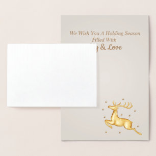 Carte Dorée Style Luxe Golden Laisser neiger, Noël