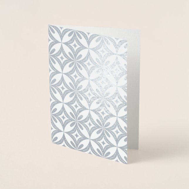 Carte Dorée Style rétro Motif géométrique bleu (Devant)