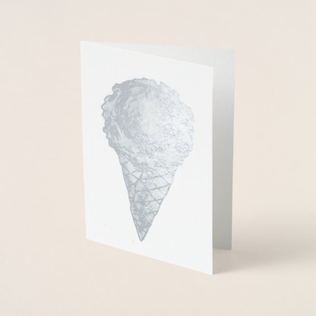 Carte Dorée Sucre d'été au cône de gaufre de crème glacée (Devant)