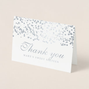 Carte Dorée Sweet sixteen Party Merci Silver Confetti