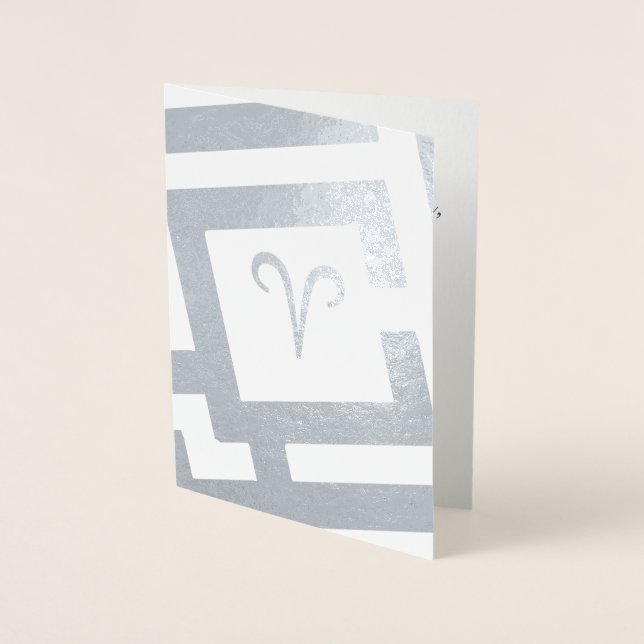 Carte Dorée Symbole astrologique Argent Décor Texte personnali (Devant)
