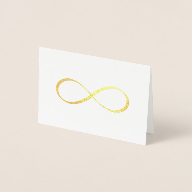 Carte Dorée Symbole d'infini en or Calligraphie Merci (Devant)