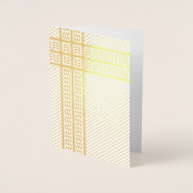 Carte Dorée Symbole Keffiyeh de la Palestine Motif de résistan (Devant)