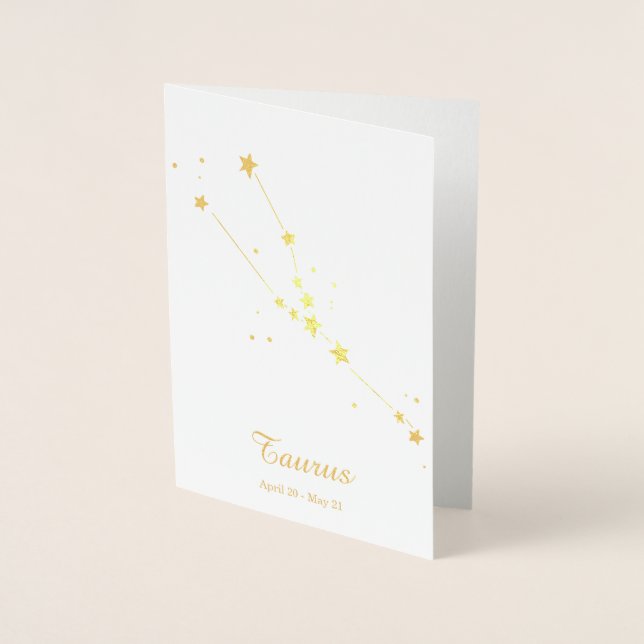 Carte Dorée SYMBOLE Zodiaque D'OR TAURUS (Devant)