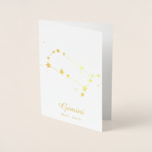 Carte Dorée SYMBOLE Zodiaque GEMINI GEMINI Gold Foil