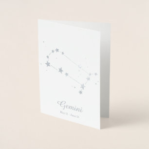 Carte Dorée SYMBOLE Zodiaque GEMINI GEMINI Silver Foil